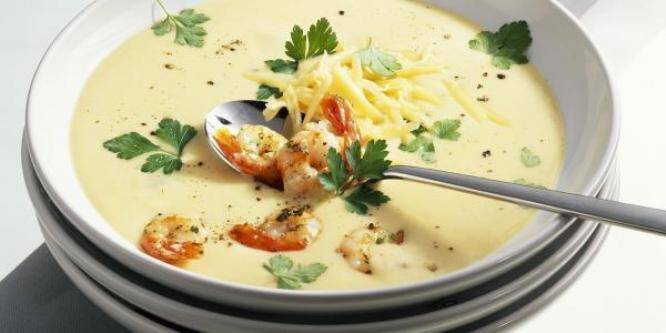 creamy cheese soup with shrimp 615652